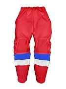 Рейтузы хоккейные  детские красные с синей и белой полосками Pro анатомические VSHockey YTH-1+